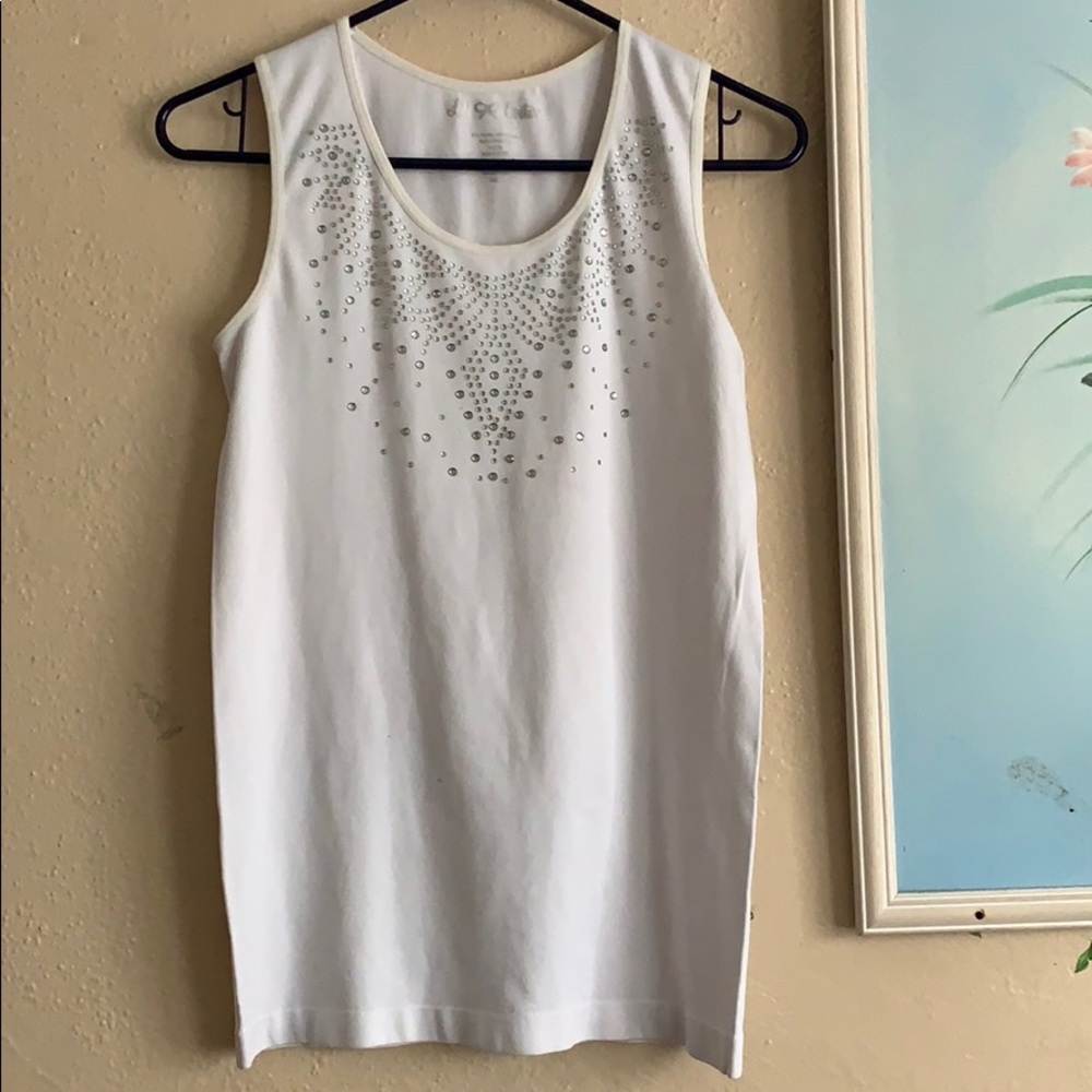 White sparkly top